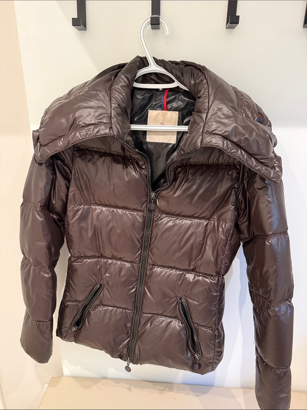 Moncler Men's Shiny Chocolate Brown Quilted Puffer Jacket